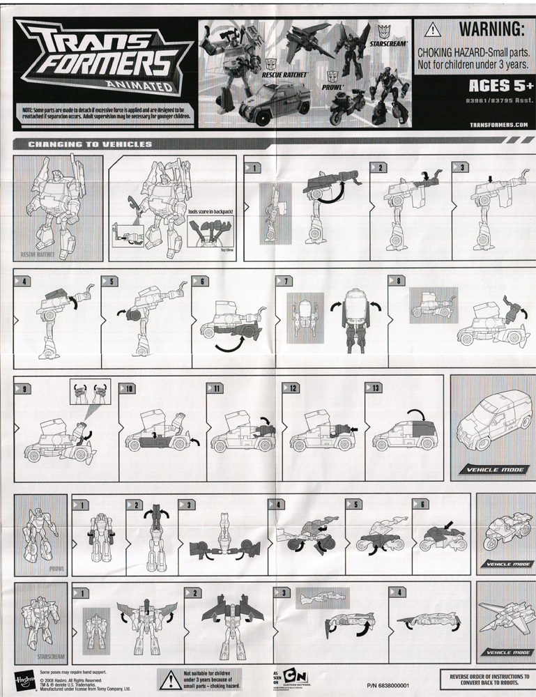 Gift Sets Rescue Ratchet with Starscream and Prowl (Transformers ...